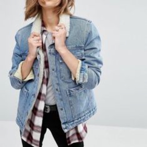asos fleece lined denim jacket